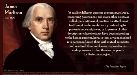 <b>Federalist</b> <b>No</b>. . In the federalist no 10 james madison argued that factions in a republic are